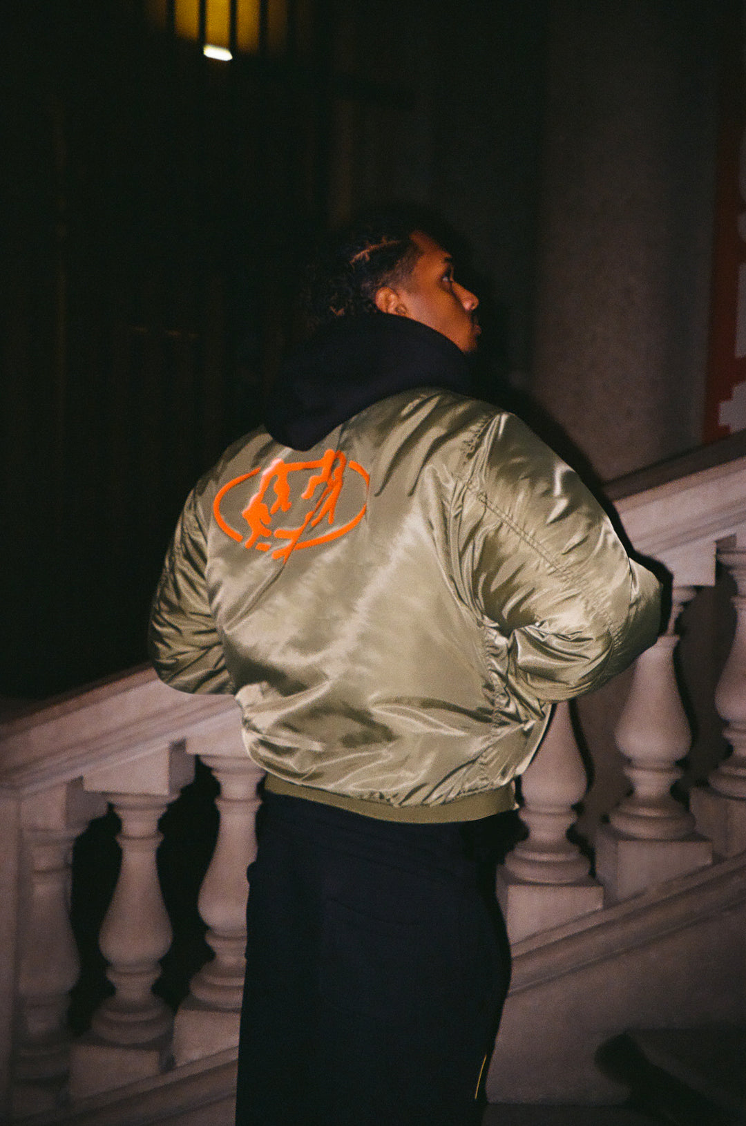 "UNITY" Aviator Army Green Bomber Jacket