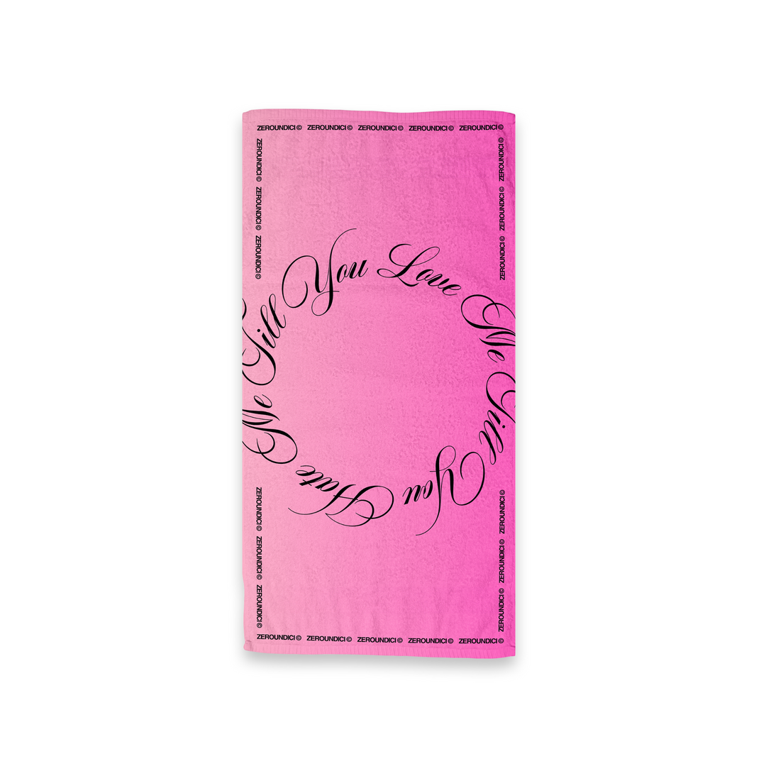 "LOVE & HATE" Pink Faded Beach Towel