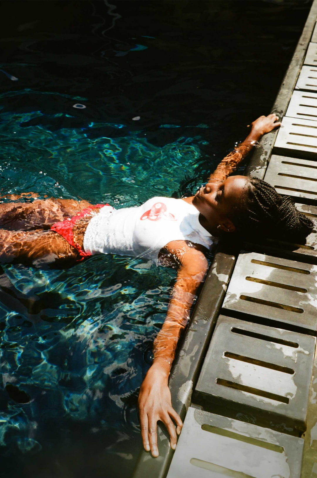 "SPIKED CHERRIES" Woman White Tank Top