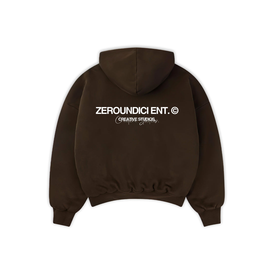 "ZEROUNDICI ENT." Espresso Brown Hoodie