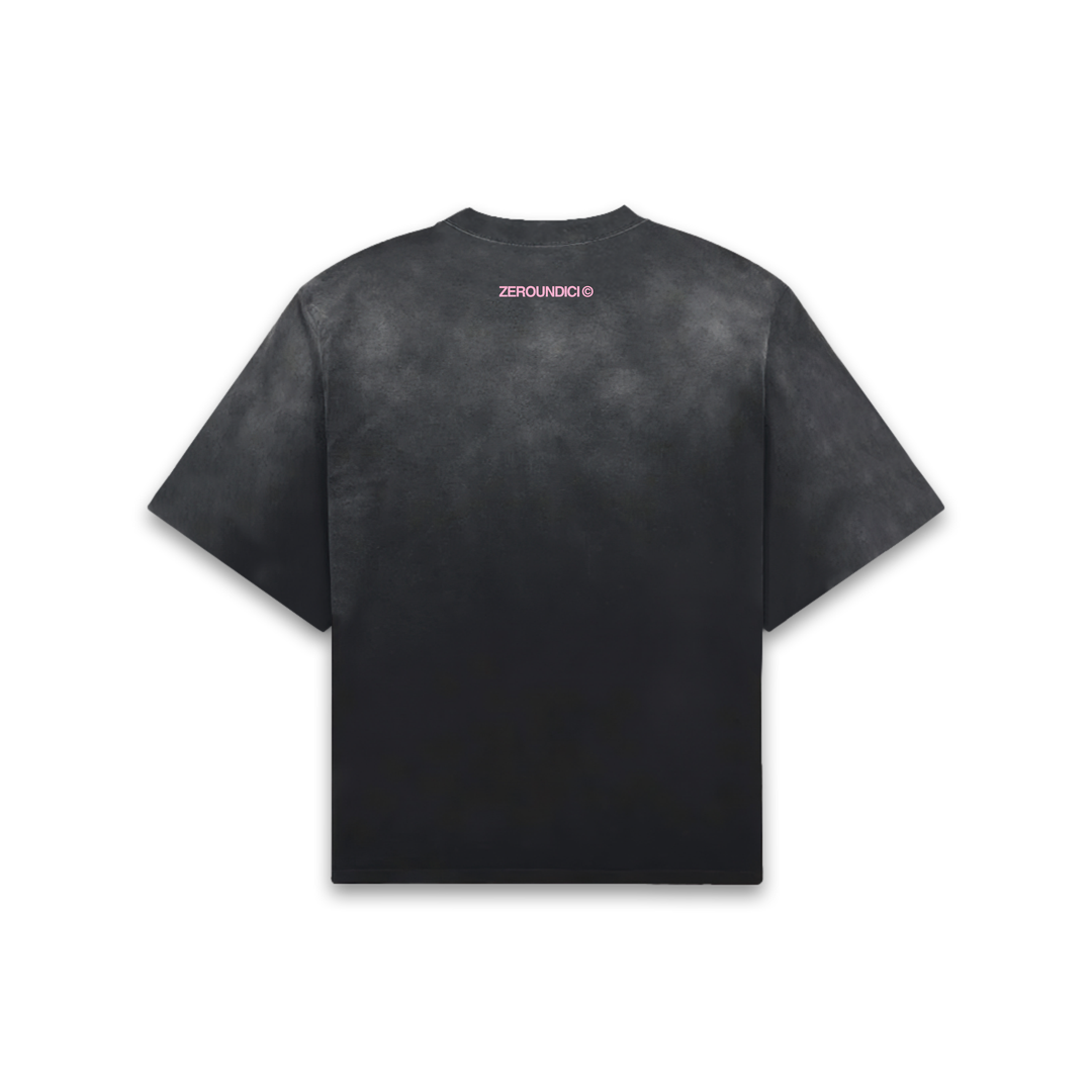 "SPIKED CHERRIES" Black Faded Tee