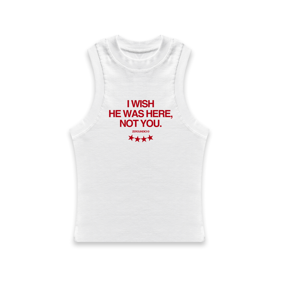 "I WISH" Woman White Tank Top