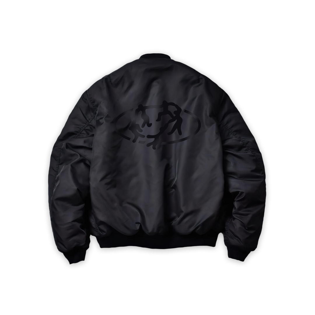 "UNITY" Aviator Black Bomber Jacket