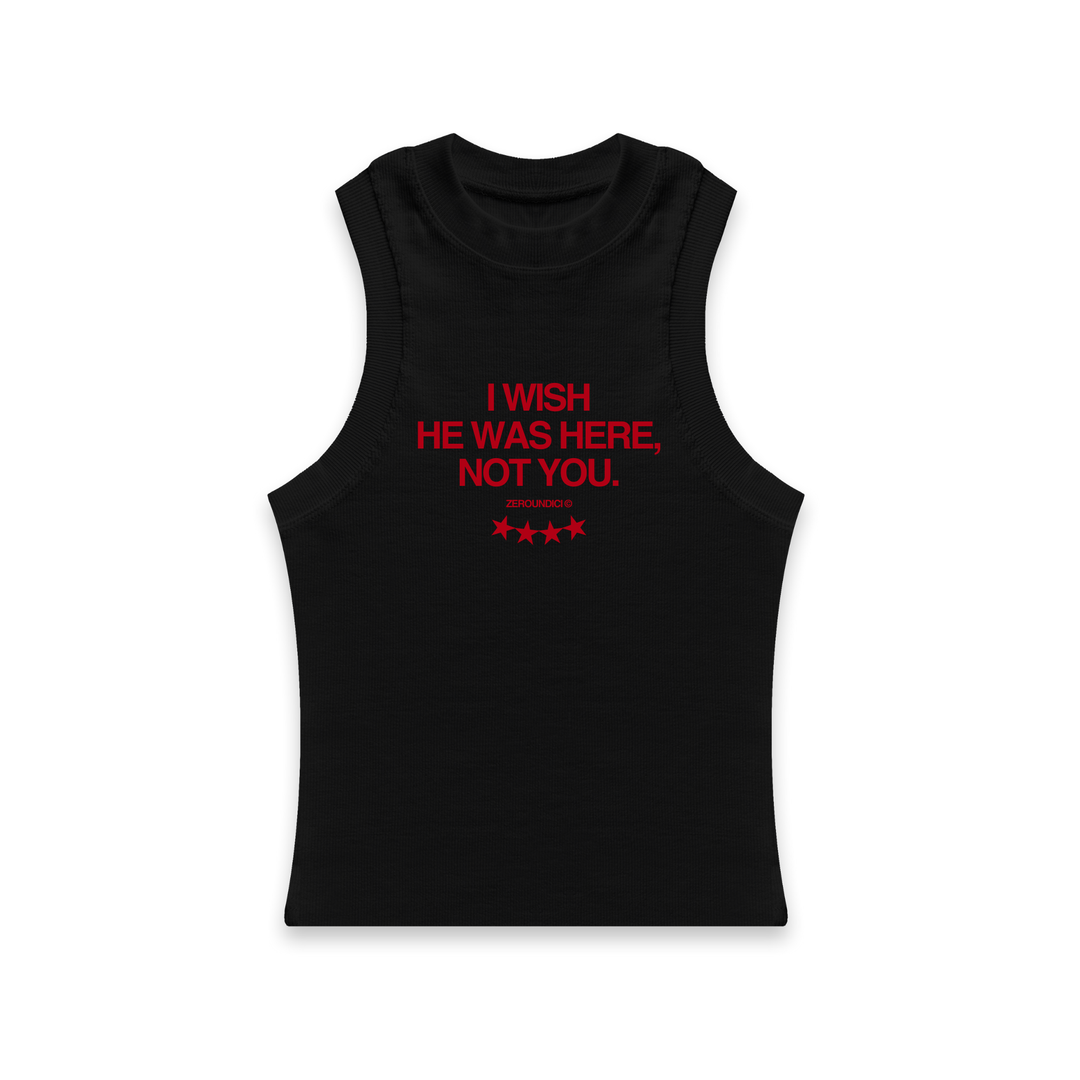 "I WISH" Woman Black Tank Top