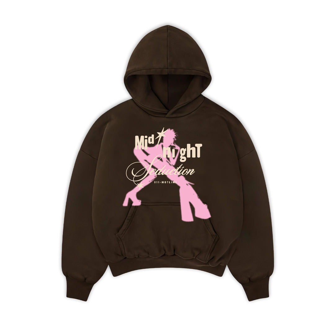 "MIDNIGHT SEDUCTION" Espresso Brown Hoodie