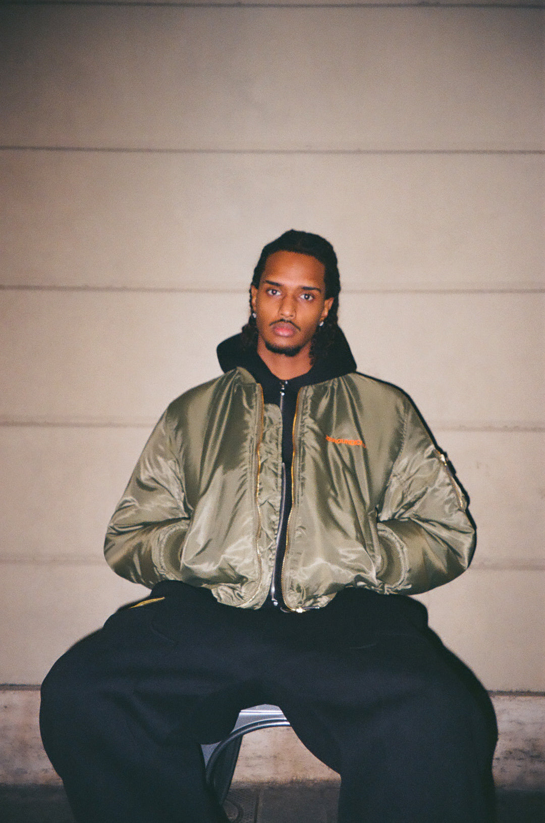 "UNITY" Aviator Army Green Bomber Jacket