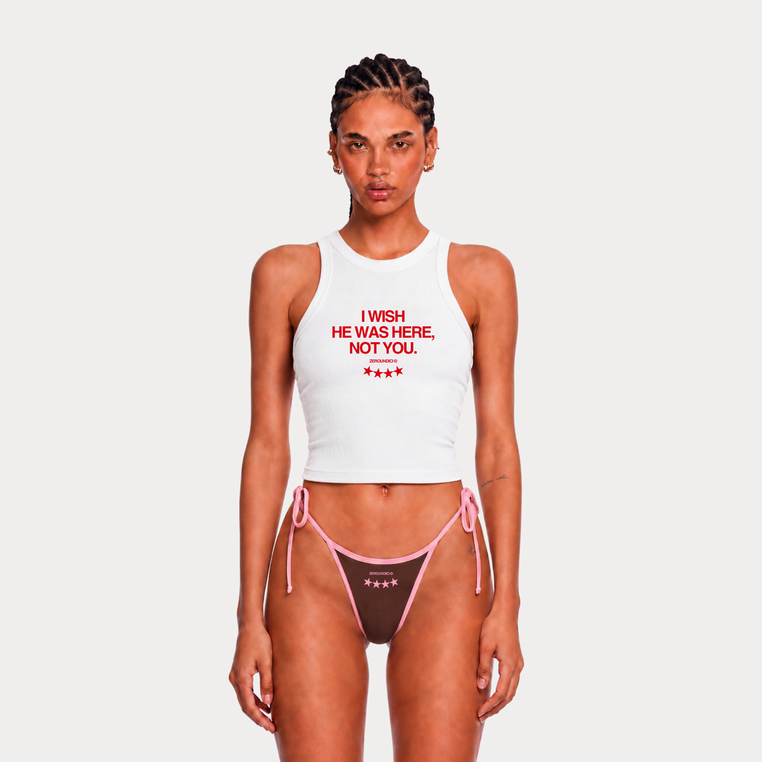 "I WISH" Woman White Tank Top