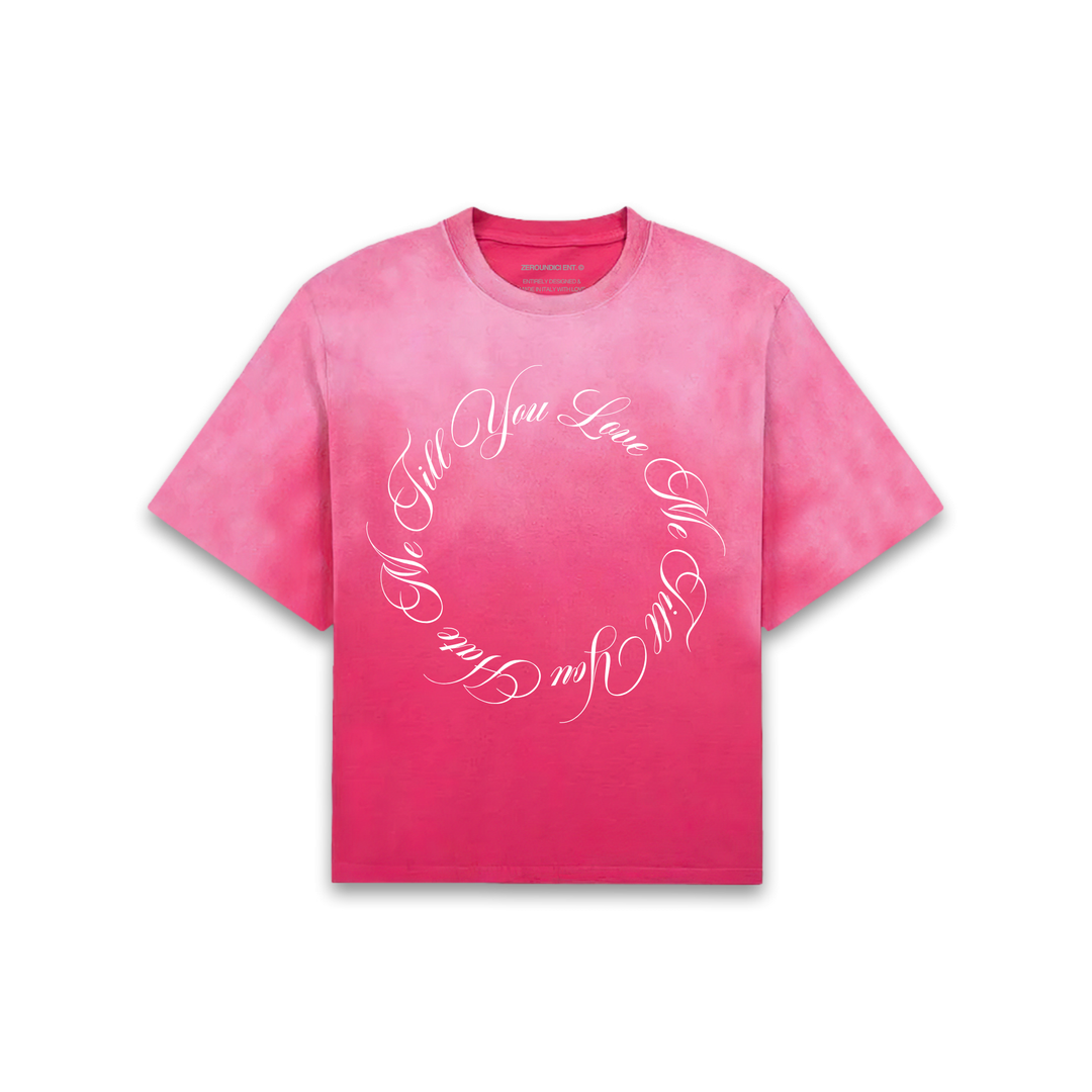 "LOVE & HATE" Pink Faded Tee