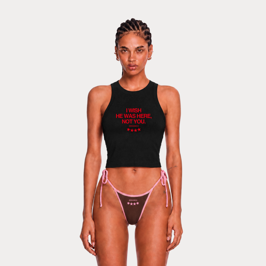 "I WISH" Woman Black Tank Top