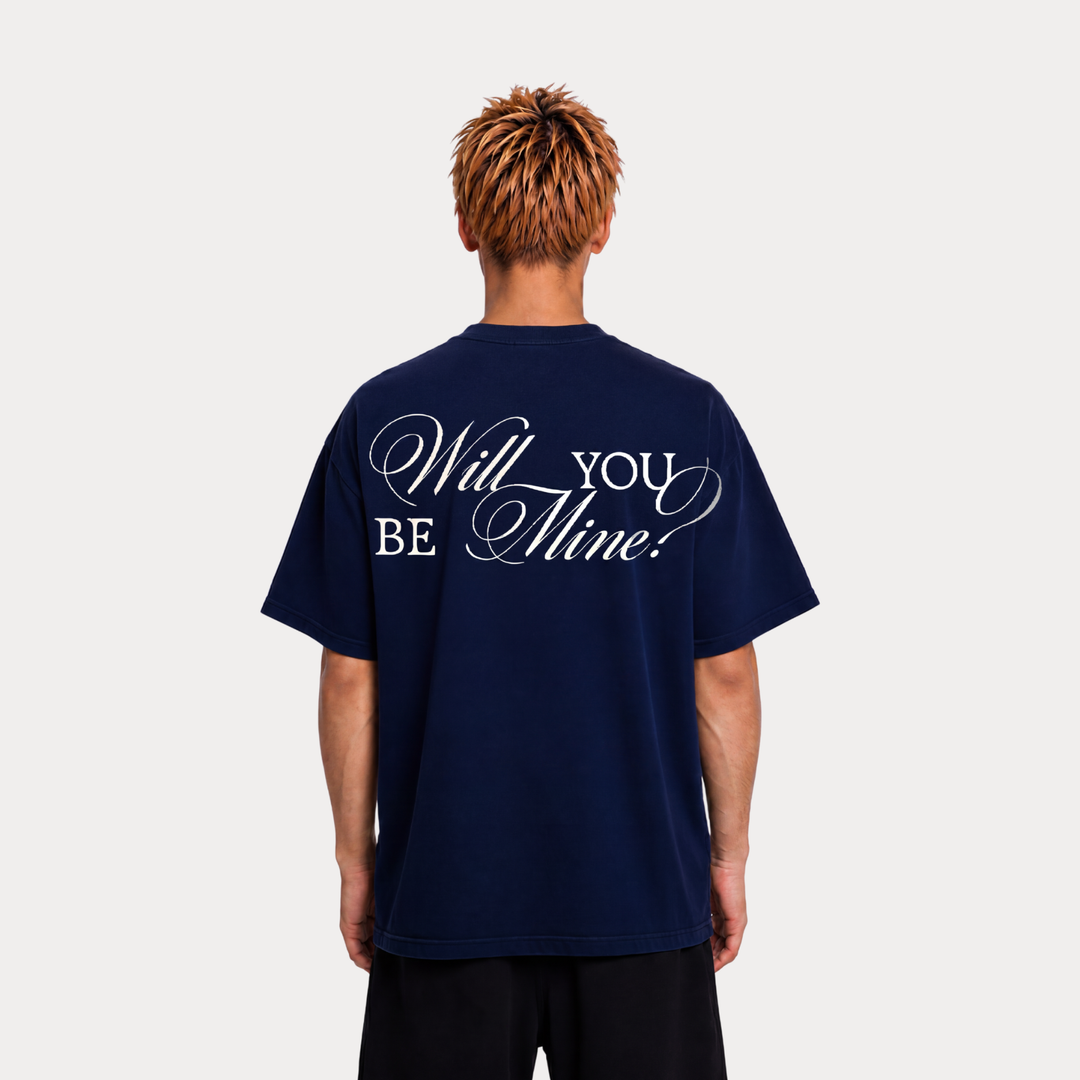 "WILL YOU BE MINE?" Navy Blue Tee