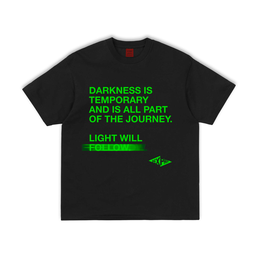 “LIGHT WILL FOLLOW” 3rd ANNIVERSARY Black Tee - 011-EXPRESS 